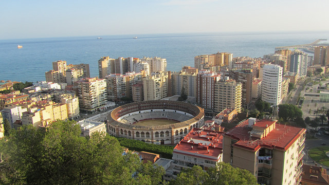 Vistas al mar desde un mirador de Málaga